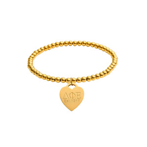 Delta Phi Epsilon- Bead Bracelet - Heart Tag