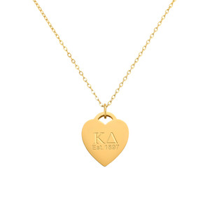 Kappa Delta - Heart Tag Necklace(1.5MM Chain)