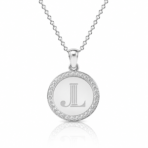 cz pendant necklace steel silver - jl