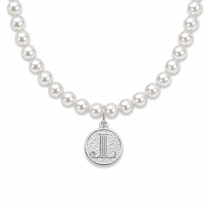 Pearl sterling silver coin necklace sterling silver