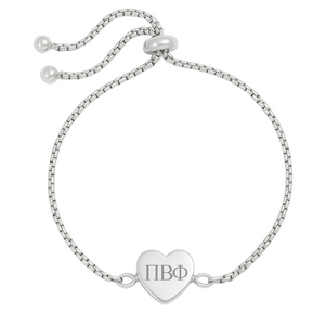 Pi Beta Phi - Cinch Bracelet - Mini Heart - Stainless