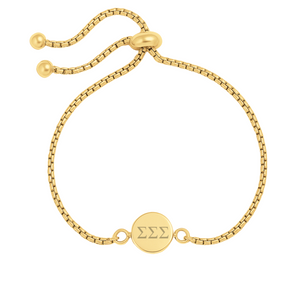 Sigma Sigma Sigma - Cinch Bracelet w/ Mini Circle: Gold Sigma Sigma Sigma - Cinch Bracelet w/ Mini Circle: Gold