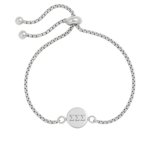 Sigma Sigma Sigma - Cinch Bracelet w/ Mini Circle: Steel Silver Sigma Sigma Sigma - Cinch Bracelet w/ Mini Circle: Steel Silver