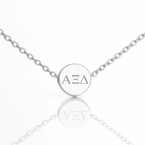 Mini Circle Necklace – Double-Sided : Steel Silver Mini Circle Necklace – Double-Sided : Steel Silver