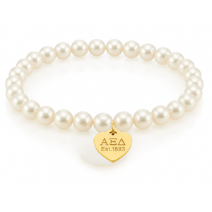 heart tag pearl bracelet - axid