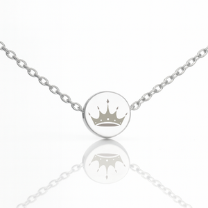 double-sided mini circle necklace steel silver - zta