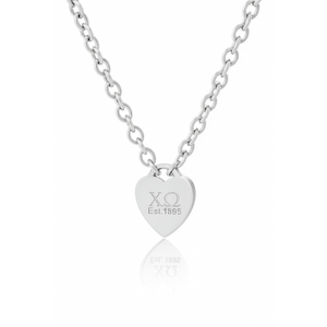 ChiO Heart Tag Sterling Silver: 4mm chain