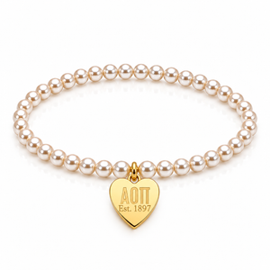 heart tag pearl bracelet - aopi