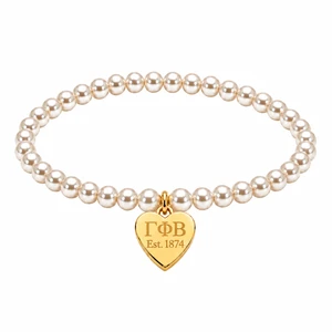 heart tag pearl bracelet - gphibeta