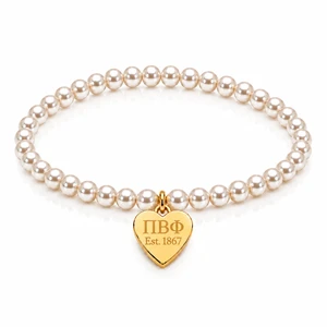 heart tag pearl bracelet - piphi