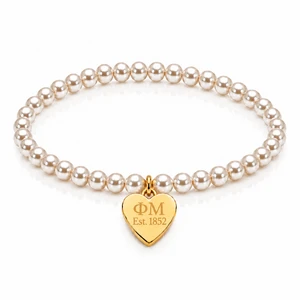 heart tag pearl bracelet - phimu