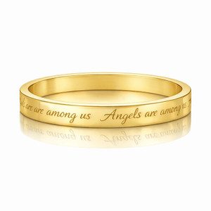 "Angels are among us" Ring - Vermeil Gold