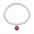 Greek Letters Charm on Pearl Bracelet- Silver