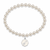 Arrow Charm on Pearl Bracelet - Silver