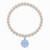 Angel Wings Charm on Pearl Bracelet - Silver