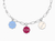 Greek Letters Charm Necklace Paperclip Chain - Silver
