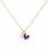 Purple Loppy Heart with Pearl Drop Necklace