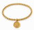 Gold Bead Coin Charm Bracelet