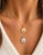 Zirconia Bezel Necklace - Gold