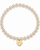 Color Pop Heart Tag Pearl Bracelet - Gold