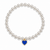 Color Pop Heart Tag Pearl Bracelet - Gold