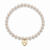 Color Pop Heart Tag Pearl Bracelet - Gold