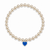 Color Pop Heart Tag Pearl Bracelet - Silver
