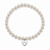 Color Pop Heart Tag Pearl Bracelet - Silver