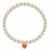 Color Pop Heart Tag Pearl Bracelet - Gold