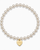 Color Pop Heart Tag Pearl Bracelet - Gold