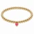 mini heart color pop bracelet - gold on gold bead