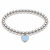 mini heart color pop bracelet - silver on silver bead