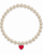 mini heart color pop bracelet - silver on pearl bead