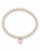Color Pop Heart Tag Pearl Bracelet - Silver
