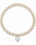 Color Pop Heart Tag Pearl Bracelet - Silver