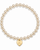 Color Pop Heart Tag Pearl Bracelet - Gold