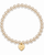 Color Pop Heart Tag Pearl Bracelet - Gold