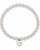mini heart color pop bracelet - silver on pearl bead