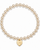 mini heart color pop bracelet - gold on pearl bead