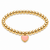 mini heart color pop bracelet - gold on gold bead