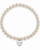 mini heart color pop bracelet - silver on pearl bead