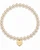 mini heart color pop bracelet - gold on pearl bead