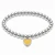 mini heart color pop bracelet - silver on silver bead