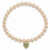 mini heart color pop bracelet - gold on pearl bead