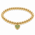 mini heart color pop bracelet - gold on gold bead