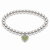 mini heart color pop bracelet - silver on silver bead