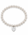 mini heart color pop bracelet - silver on pearl bead