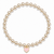 mini heart color pop bracelet - gold on pearl bead
