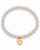 mini heart color pop bracelet - gold on pearl bead