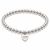 mini heart color pop bracelet - silver on silver bead